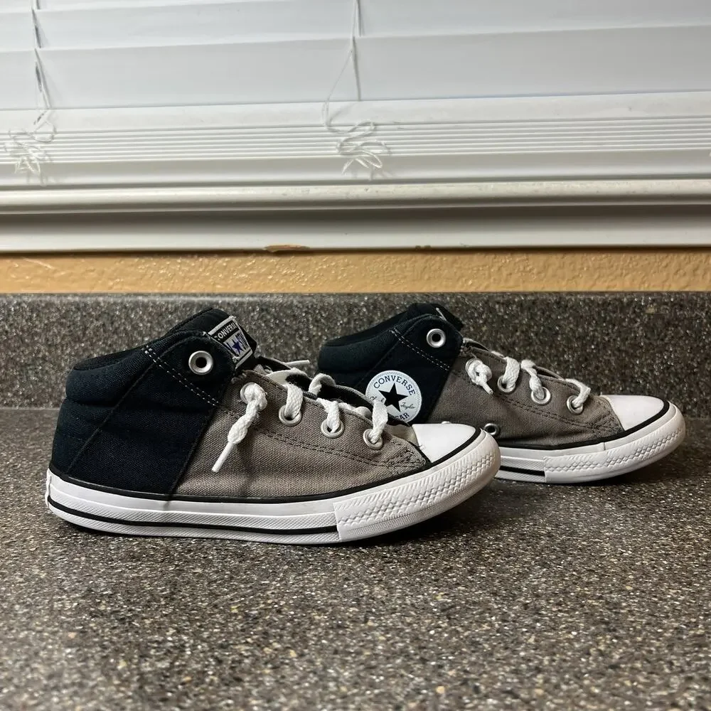 Converse All Star Kid Youth 2.5 Khaki/Black Canvas Mid Top Padded Tongue Sneaker